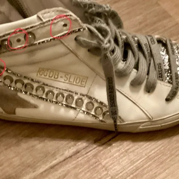 Golden Goose Deluxe Brand GGDB White and Silver High-Top Sneakers - Picture 8 of 16